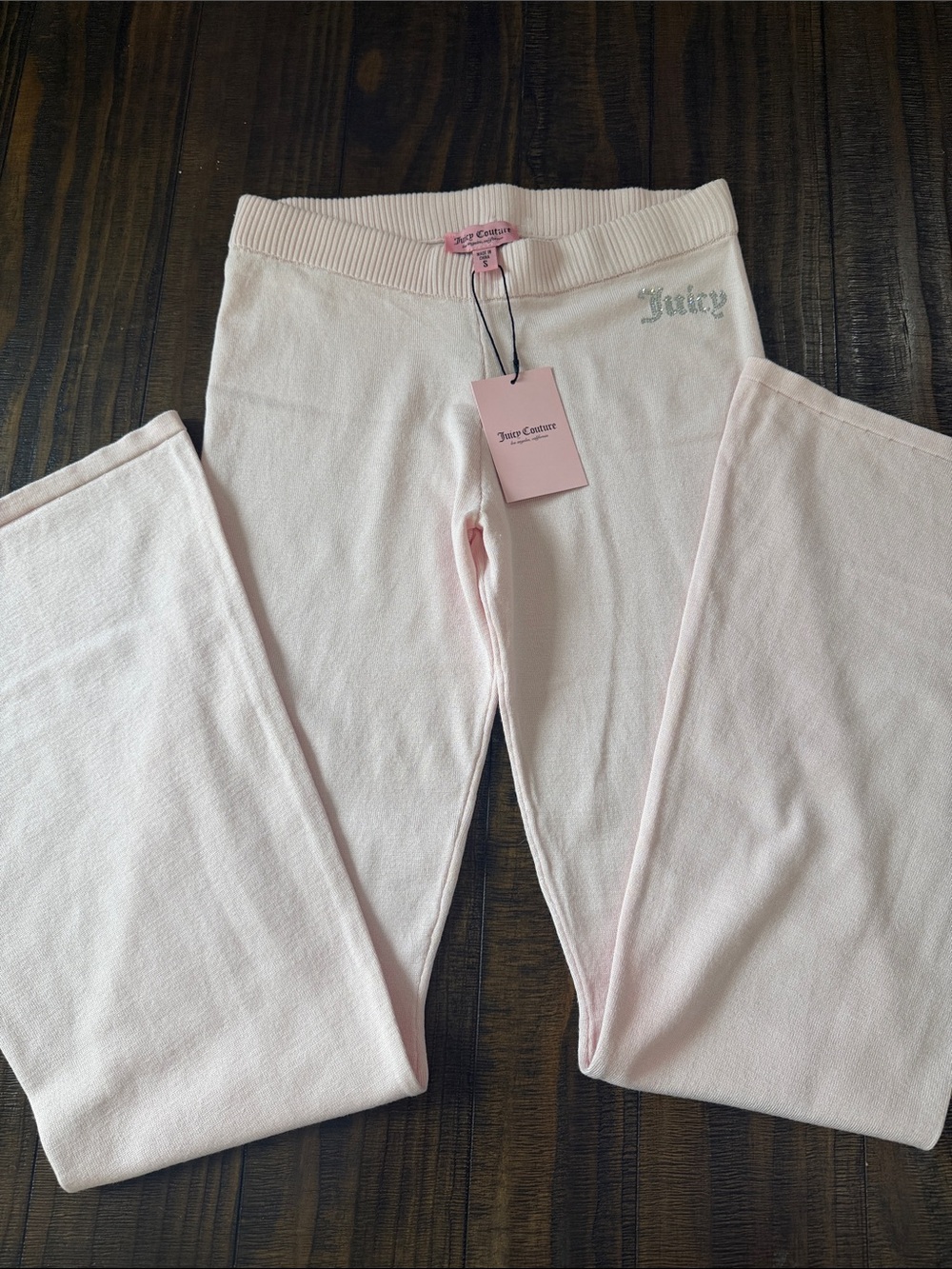 NWT Juicy Couture Pale Pink Cozy Knit Lounge Pants